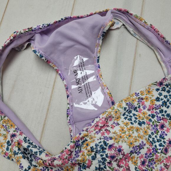 Adore Me Tiffany contour bikini bottoms cheeky ruffle floral print - Picture 3 of 8